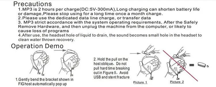 Underwater Headset MP3 Waterproof Neckband