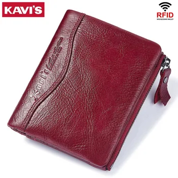 

KAVIS 2020 Women Leather Wallets Girls Short Lady Zipper Hasp Coin Purse Female Clutch Purses Cards Holder Wallet Bags Pocket