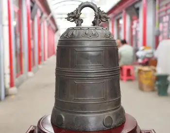 

China Old Antique Vintage Dynasty Temple Buddhist Bronze Bell Copper Bell