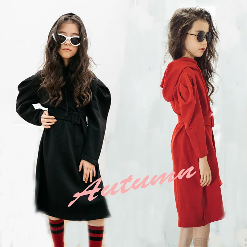 

Mother Daughter Dress Family Matching Clothes Girls Autumn Cotton Hooded Long Kids Dresses Family Look Outfits Children Clothing