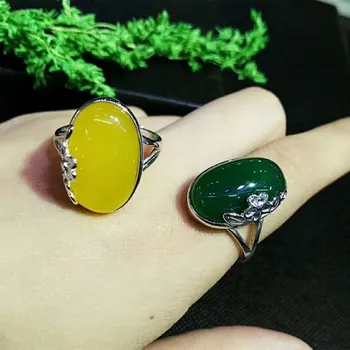 

925 silver set natural medulla big Ring Ring Live ring