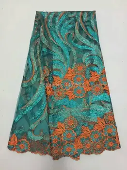 

Fashion high quality African swiss voile embroidered lace fabric for dress,5yards/lot nigerian multi cord lace