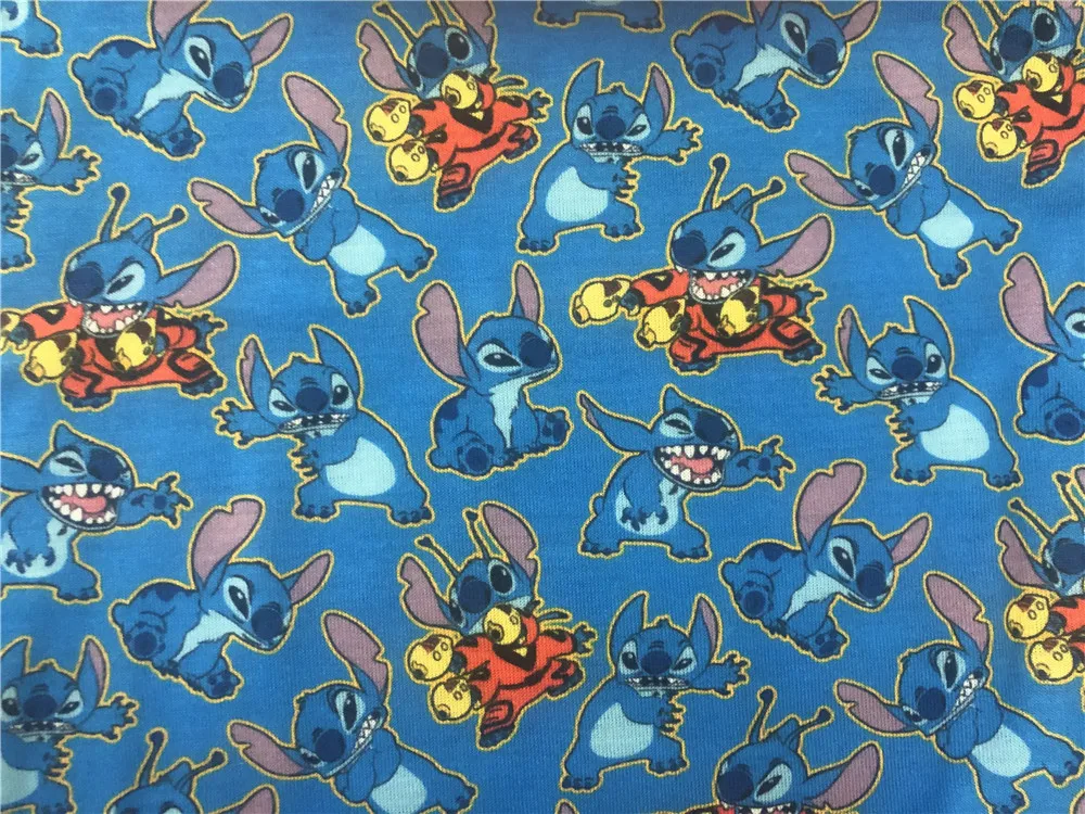 50*150 см стежка детская мягкая лайкра хлопок трикотажная ткань с принтом трикотажный трикотаж постельное белье ткань DIY детская юбка ткань