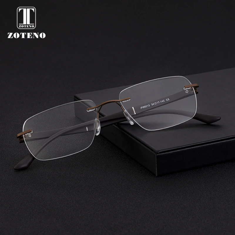 

Rimless Spectacle Frame Classic Myopia Computer Optical Prescription Clear Lens Eye Glasses Frame For Men High Quality #88013