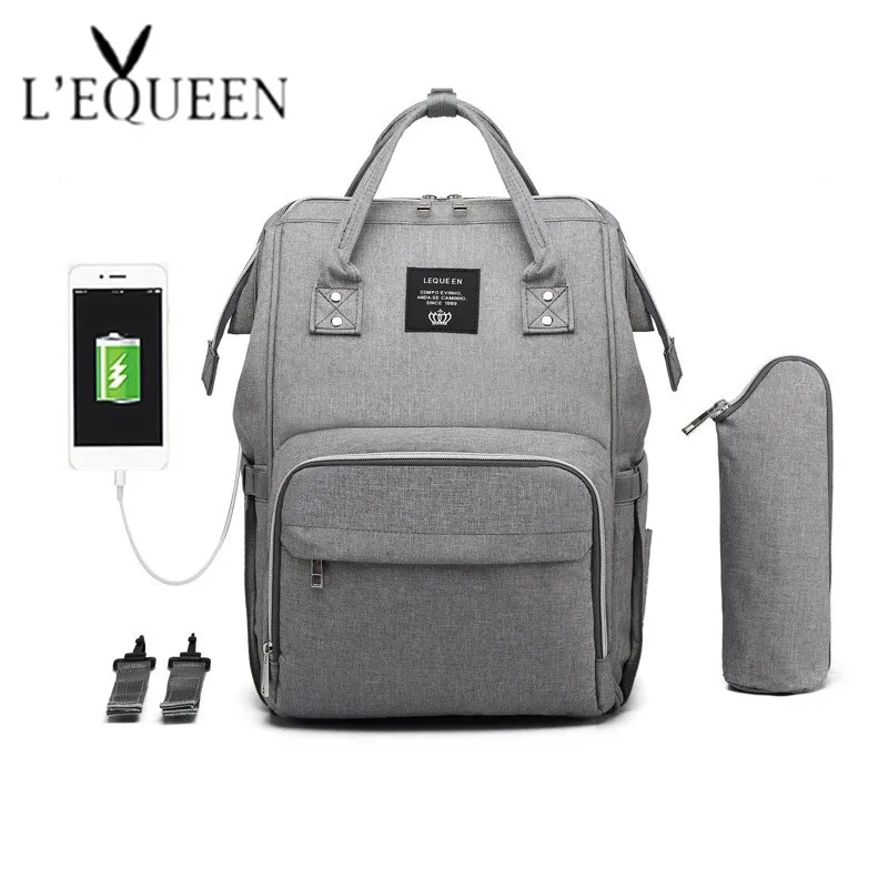 

Diaper Bag Backpack USB Bottle Insulation Bags Waterproof Travel Backpack Upgrade Anti-thief Baby Mummy Handbag Drop Shipping
