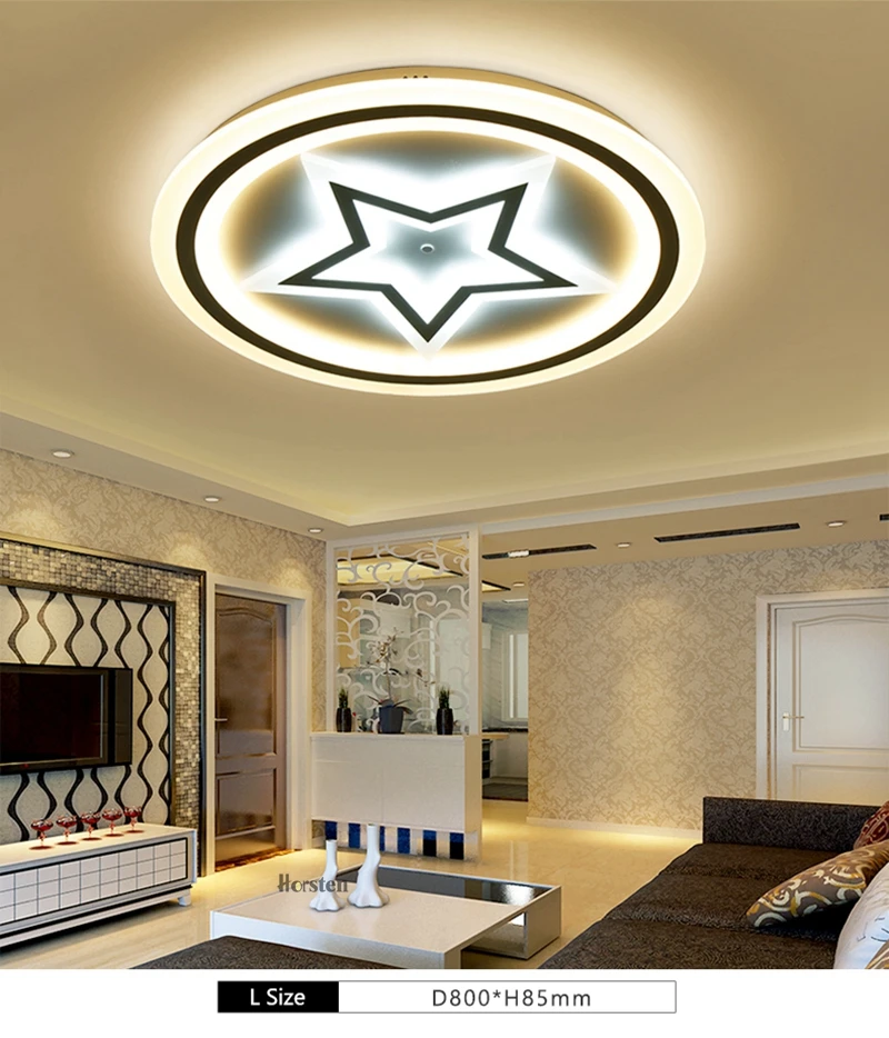 Modern Acrylic LED Ceiling Lights For Living Room Bedroom 50cm 60cm 80cm Simple Star Design Ceiling Lamp With Remote Control 220V (3)