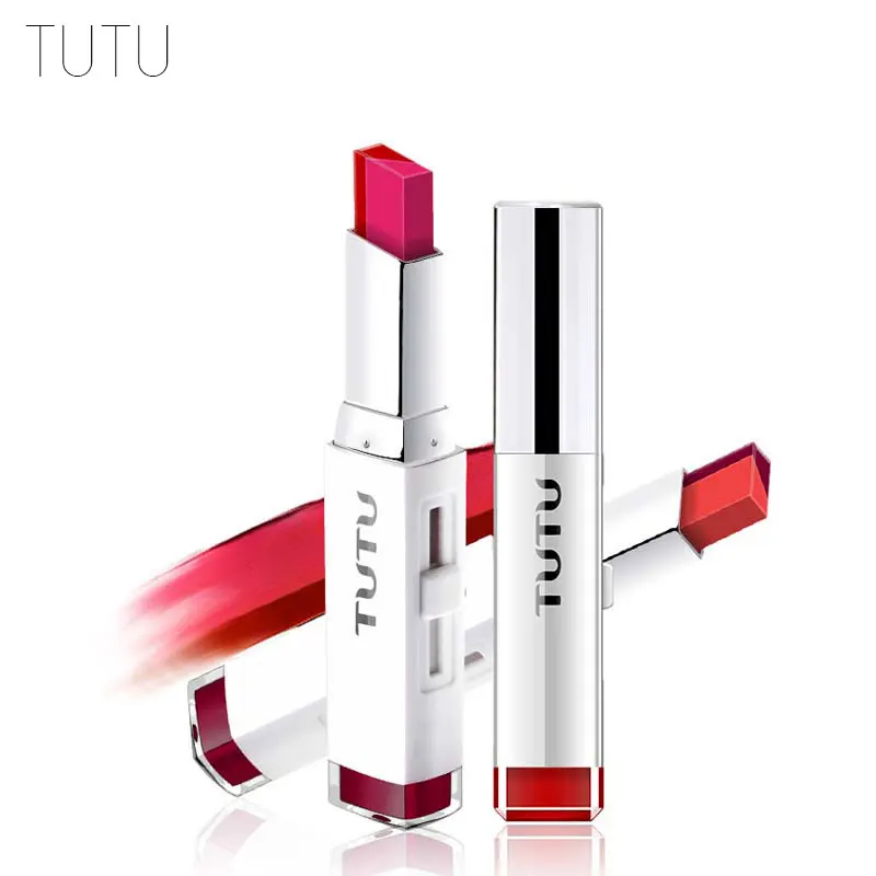 

TUTU Double Color Lipstick Moisturizer Smooth Lip Stick Long Lasting Charming Lip Lipstick Cosmetic Beauty Makeup