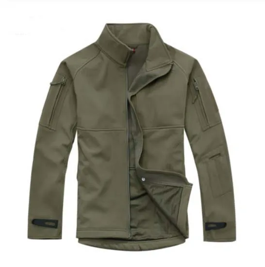

Army Green Jacket Outdoor Hunting Waterproof Jackets Softshell with Fleece Lining Men's Windbreaker coat For Caming Hiking Gear