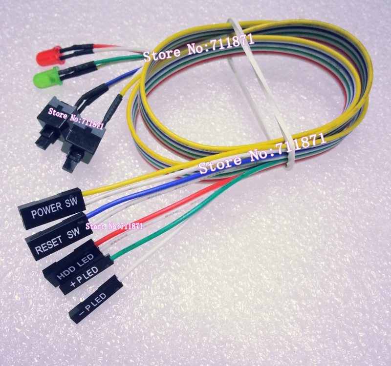 57cm Power HDD LED Reset On OFF Cable Desktop Computer MainBoard Reset