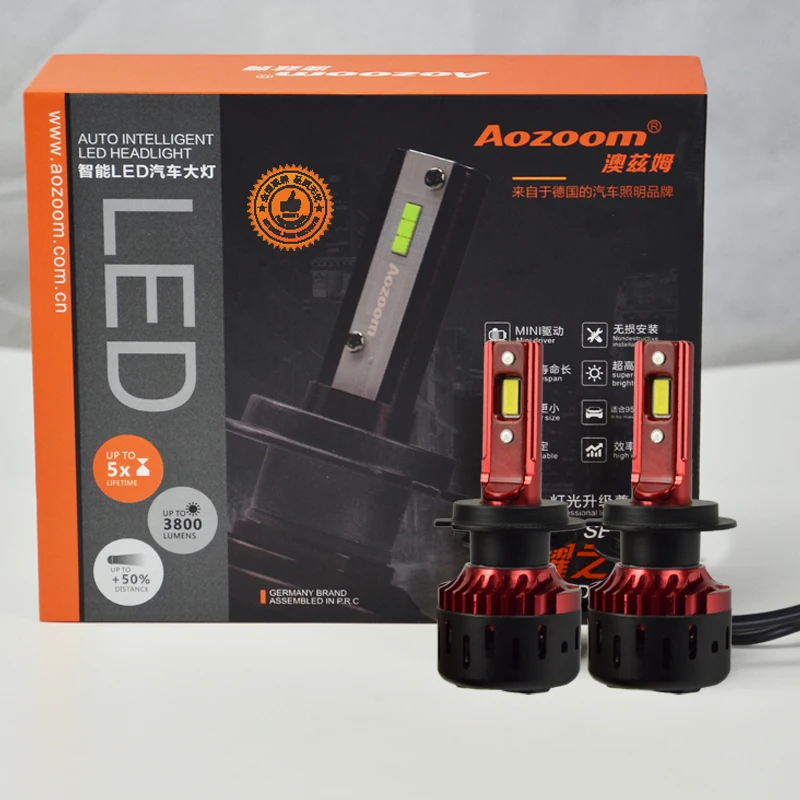 

Aozoom 2019 NEW LED Headlight 60W 7600LM H1 H4 H7 H11 9005 9006 9012 5500K Auto Headlamp