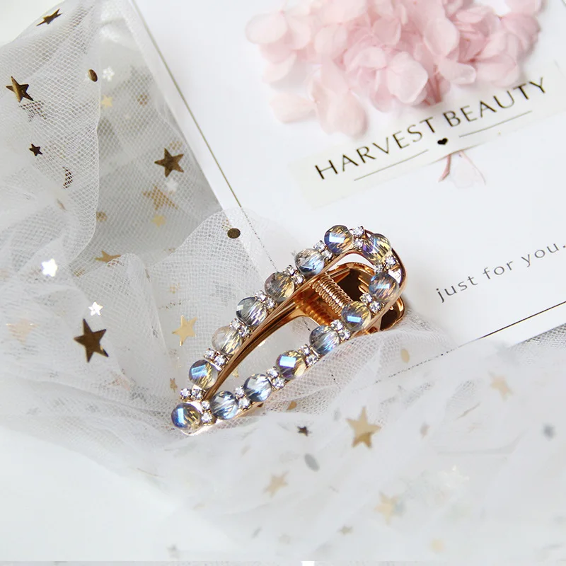 

Fashion Rhinestone Hair Jewelry Pearl Hair Clip Snap Barrette Stick Hairpin Hair Styling Accessories For Women Girls Hairwear