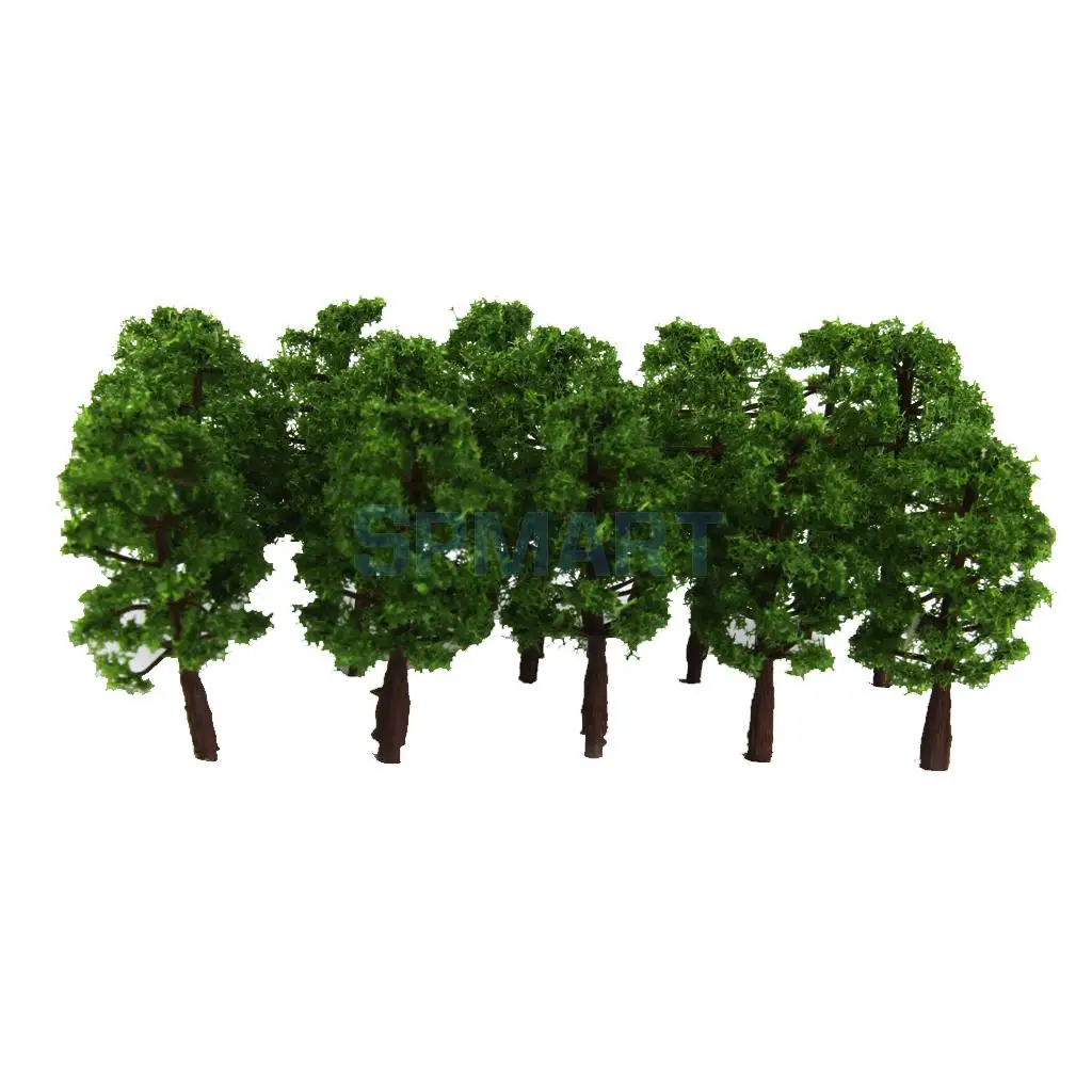 52pcs Architecture Scenery Model Trees Train Railroad Landscape HO OO Scale