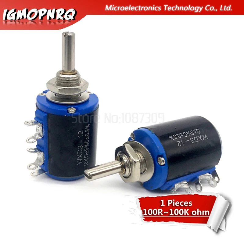 1 шт. WXD3 12 Вт 100 220 470 1K 2K2 3K3 4K7 10K 22K 33K 47K Ohm 100R 220R 470R 2 K 3 4 7 1W потенциометр с