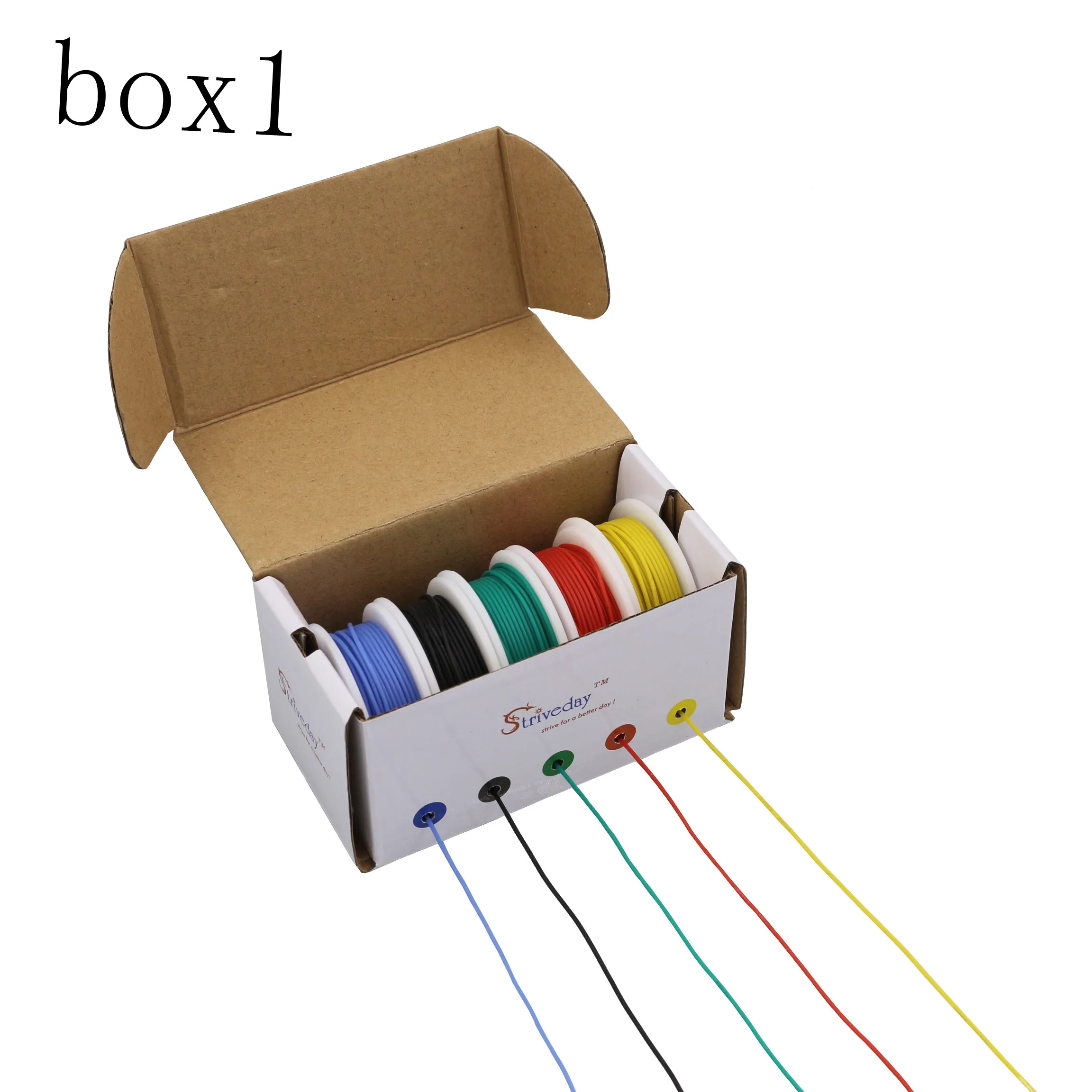 25 м 18AWG гибкий силиконовый провода 5 цветов контейнер для смешивания 1 коробка 2 Электронный многожильный провода Луженая медный провод кабель DIY - Цвет: box1