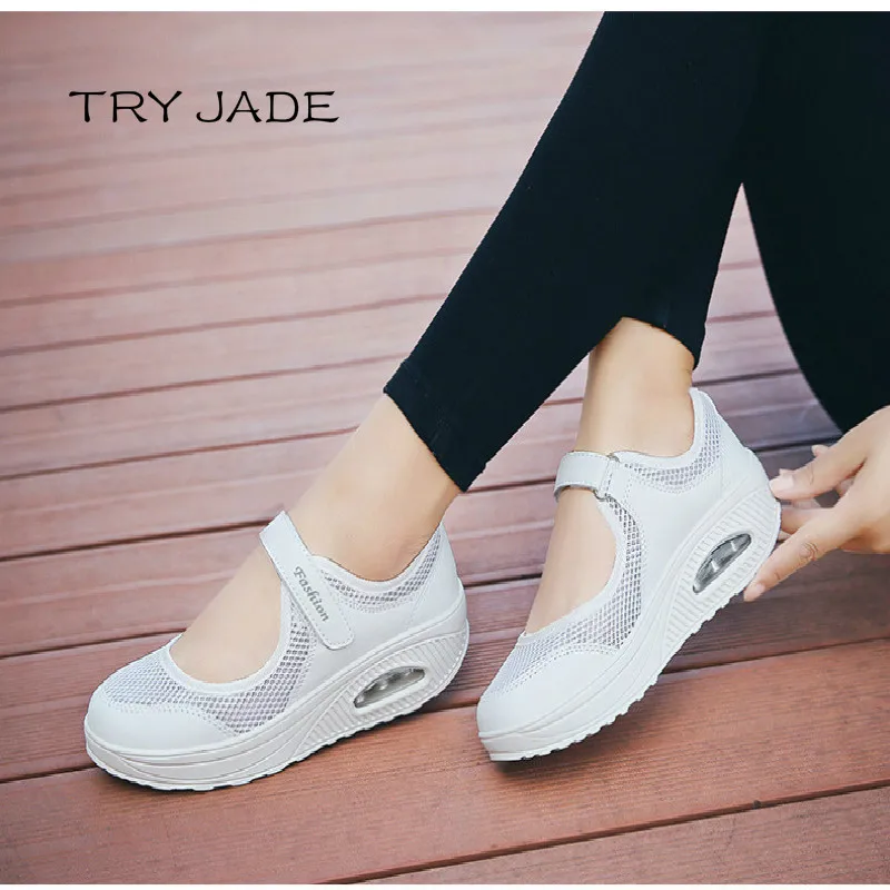 

2019 Summer Fashion Women Flat Platform Shoes Woman Breathable Mesh Casual Shoes Moccasin Zapatos Mujer Ladies Boat Shoes