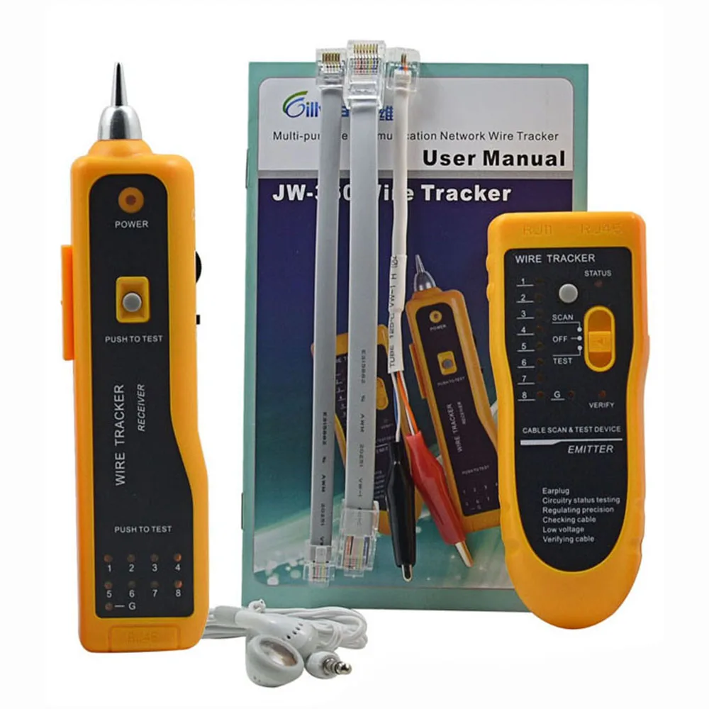 

JW-360 NETWORK WIRE CABLE TRACKER LINE TESTER w/ TONE GENERATOR AMPLIFIER PROBE Ethernet Scanning Detector Phone Generator Tool