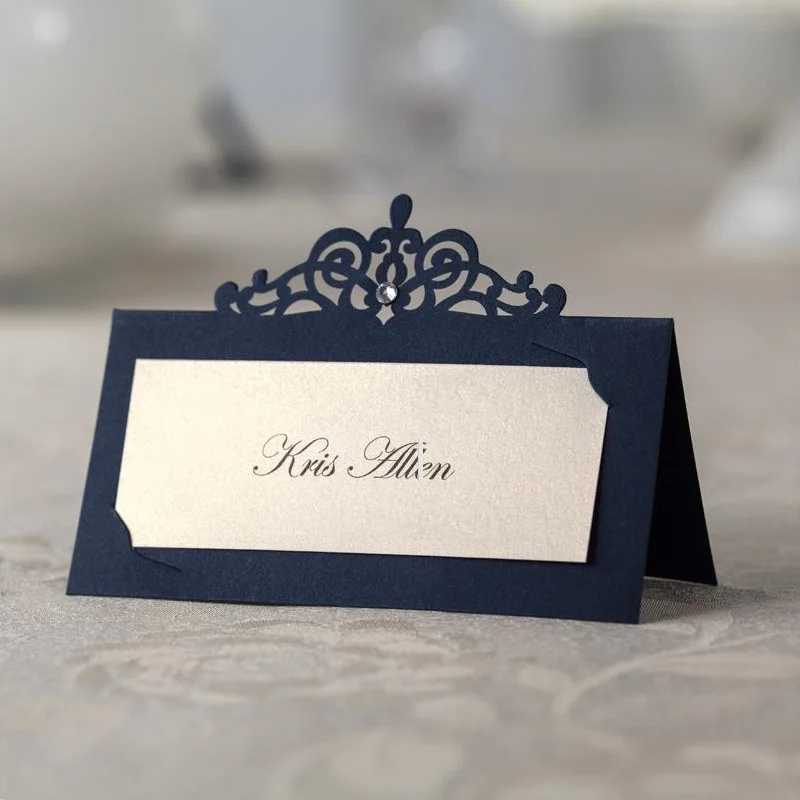Blue Place Card Table Name Card Number Wedding Invitaions Cards