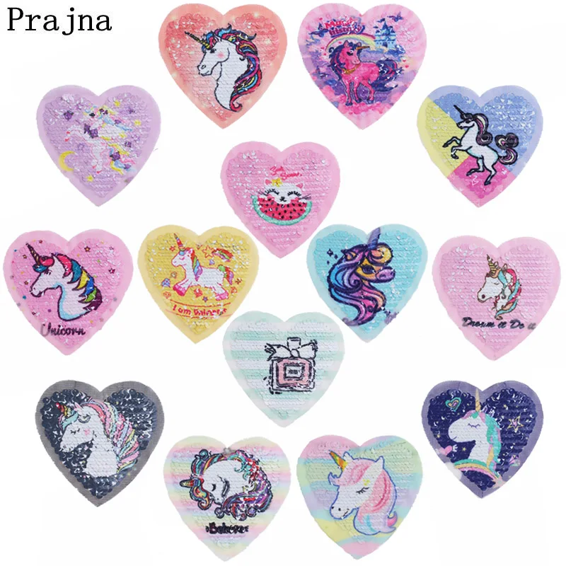 

Prajna Heart Unicorn Embroideriy Patch Anime Crown Cat Sew On Patches Reversible Princess Applique For Dress Jacket Ornaments F