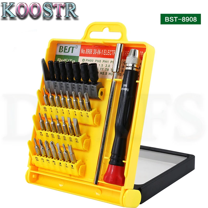 

BST-8908 31 in 1 Precision Screwdriver Set U-style Inner Triangle Torx Hex Hexagon Head Extension Kit Computer Mobile Repair