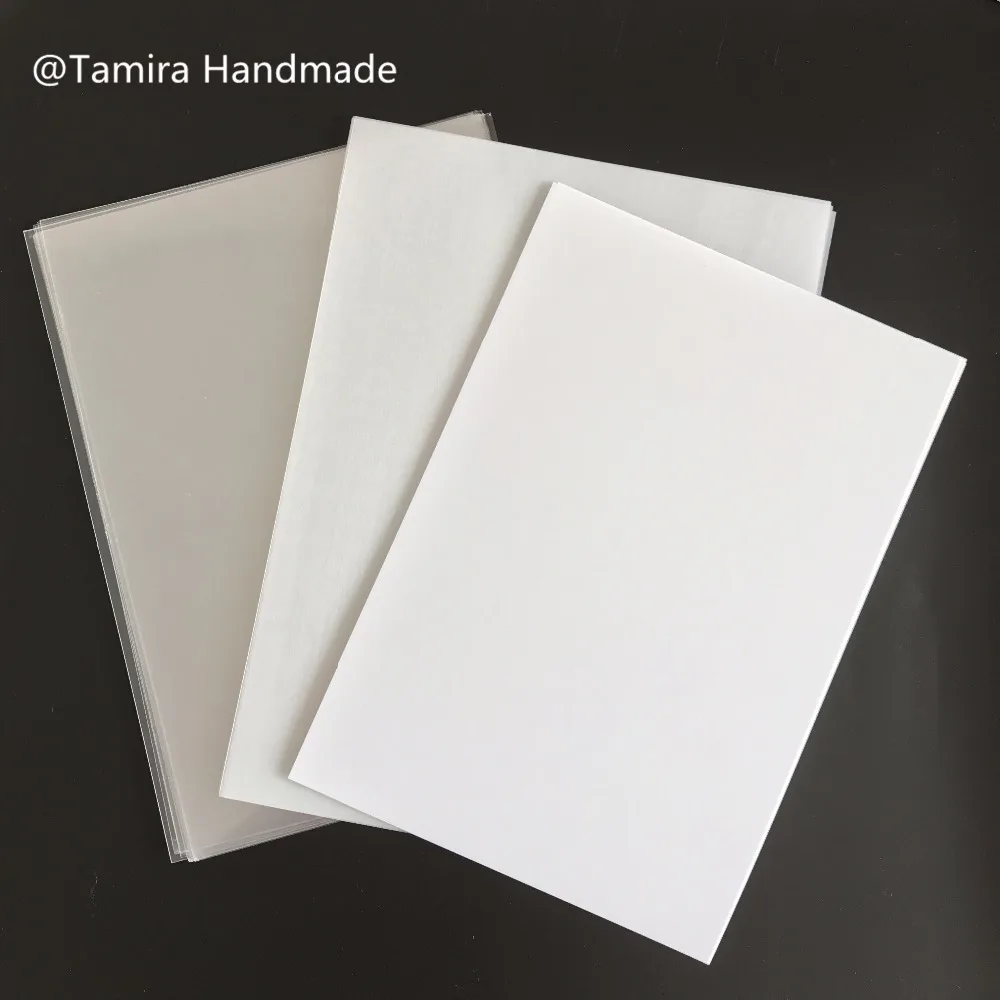 

10pcs/lot 0.2mm Shrinks film Plastic Sheet Shrink Dink Art DIY Creative decorating unprintable films A4 DIY Manual materials