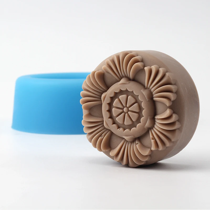 Silicone Soap Mold Round with Embossed Pattern for Natural Handmade Craft Resin Mould | Дом и сад