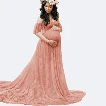 Кружевные платья для беременных с открытыми плечами для фотосессии; реквизит для беременных женщин; Новинка
