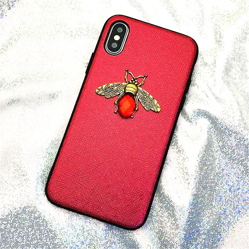 Luxury Fashion brand Diamond Bee Glitte soft case for iphone 6 S 7 8 plus X XR XS Max Cute Hard Cover for iphone 7 8 5 5S SE 6S (6)