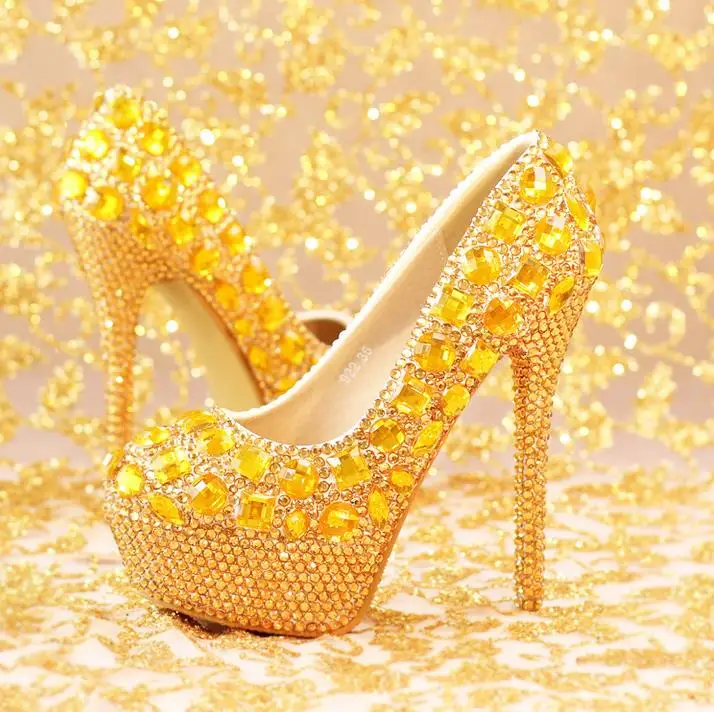 yellow glitter shoes