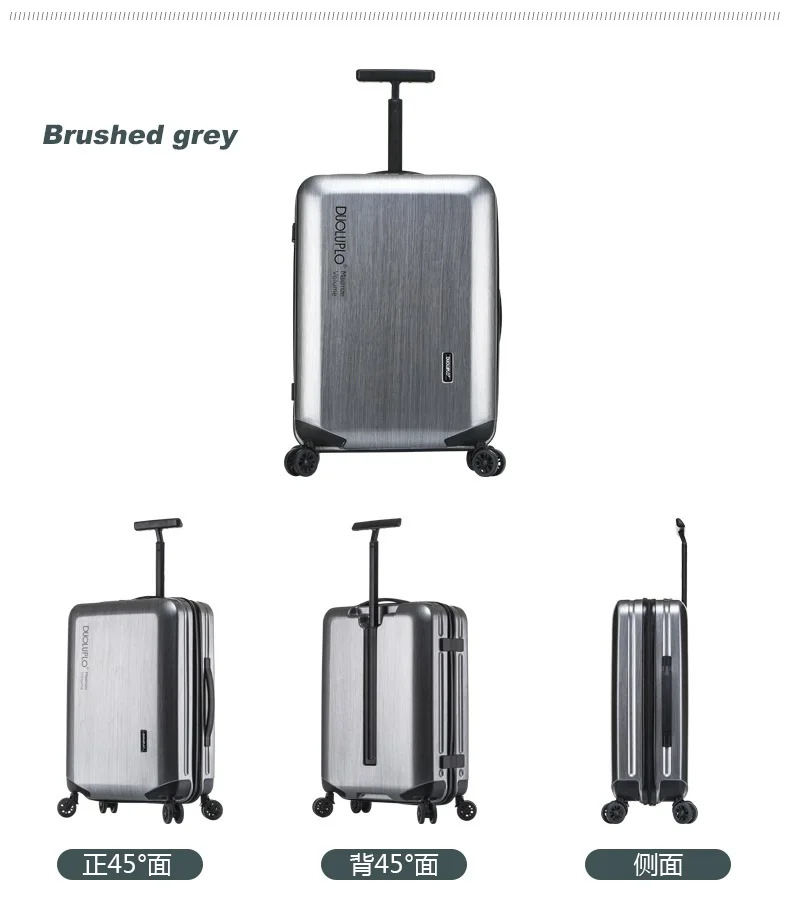 Матовый Серебряный багаж, универсальная колесная тележка, чемодан со свитком, Сумка с паролем abs+ PC valise дорожные сумки