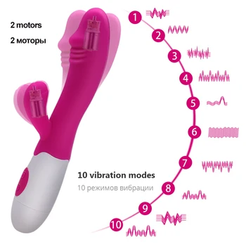 G Spot Dildo Rabbit Vibrator for Women Dual Vibration Silicone Waterproof Female Vagina Clitoris Massager Sex Toys For Women 2