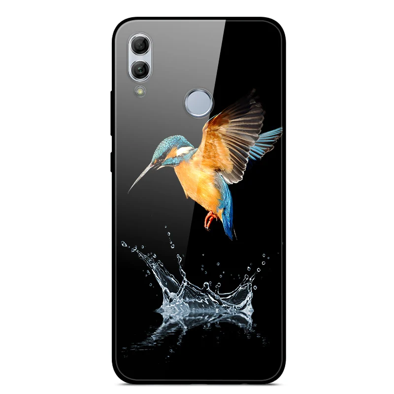 B для huawei Honor 10 Lite Чехол задняя крышка из закаленного стекла Жесткий 10i бампера