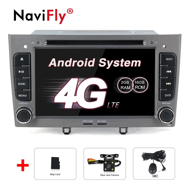 NaviFly Android 7,1 автомобильный Радио gps навигатор для peugeot 308 408 308SW Авторадио мультимедийный плеер 4G wifi BT RDS карта - Цвет: car dvd camera G