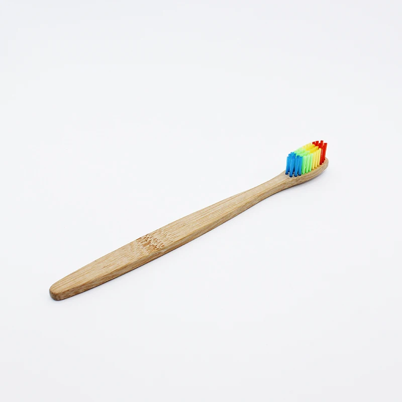 Зубная щетка из бамбука для чистки зубов, коричневая мягкая нейлоновая щетина, tandenborstel Fibre с деревянной ручкой, низкоуглеродистая Экологически чистая зубная щетка - Цвет: Многоцветный