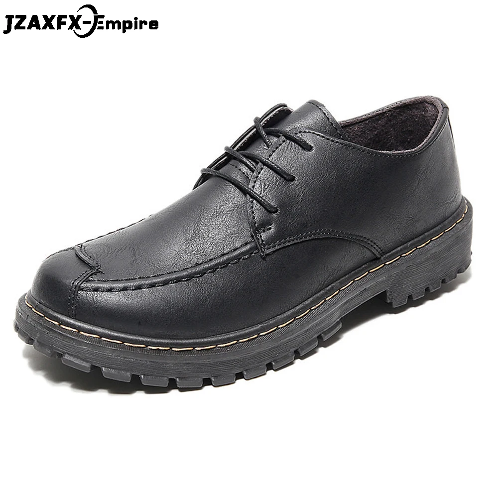 

2019 Leather Shoes Men Cow Leather Casual Shoes Male Outdoor High Quality Men Flats 2 Style Lace-Up Man Footwear