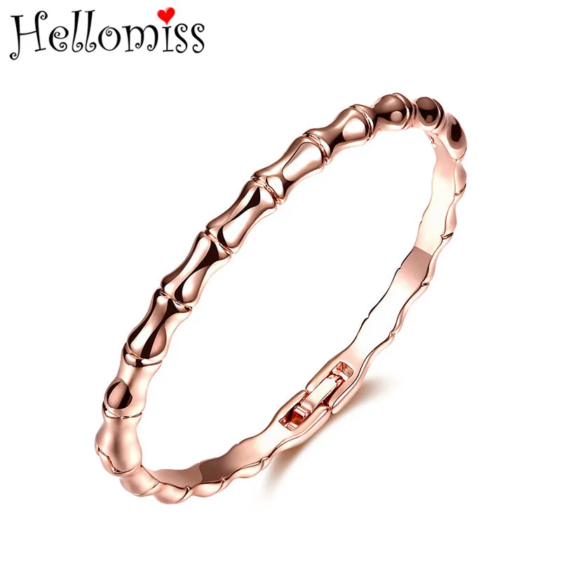 Bamboo Bangle Bracelets For Women Silver/rose Gold Color Adjustable