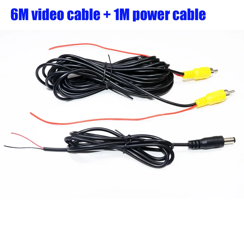 

car camera cable 6M+1.5M RCA port for car rear view camera car front view camera / for all car parking camera