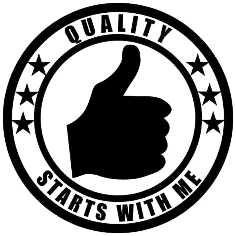 

10.2CM*10.2CM Quality Starts With Me Union Worker,Laborer,Manager,Hard Hat Vinyl Car Stickers Accessories Black Sliver C8-0703