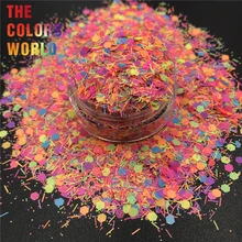 TCT-255, смешанные формы, неоновые матовые устойчивые к растворению Блестки для ногтей, для украшения ногтей, Гель-лак для макияжа, для рисования тела, хна, сделай сам