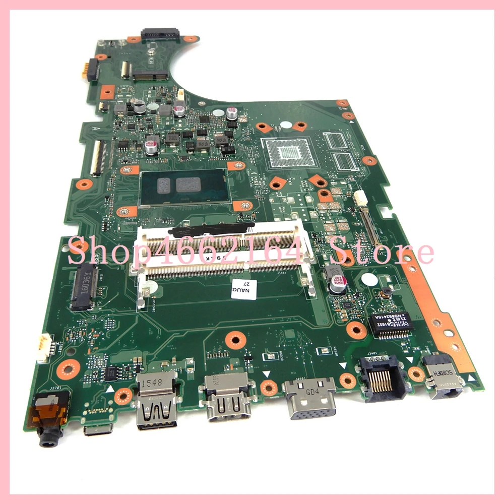 Very best  X756UA Motherboard I3-6100 CPU REV 2.0 Mainboard For Asus X756U X756UAM X756UX X756UA X756UJ X756UB