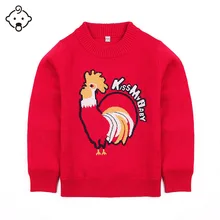 Коллекция года, Свитера для маленьких мальчиков и девочек осенне-зимние свитера с принтом петуха вязаный мягкий теплый детский свитер с длинными рукавами