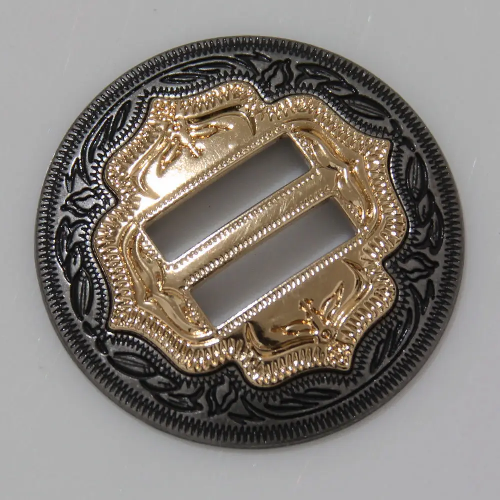 (KBS01) 50pc 1-1/4&quot (32 mm) Slotted Concho 2-Tone Leathercraft Saddle Tack Belt Antique-Silver | Дом и сад