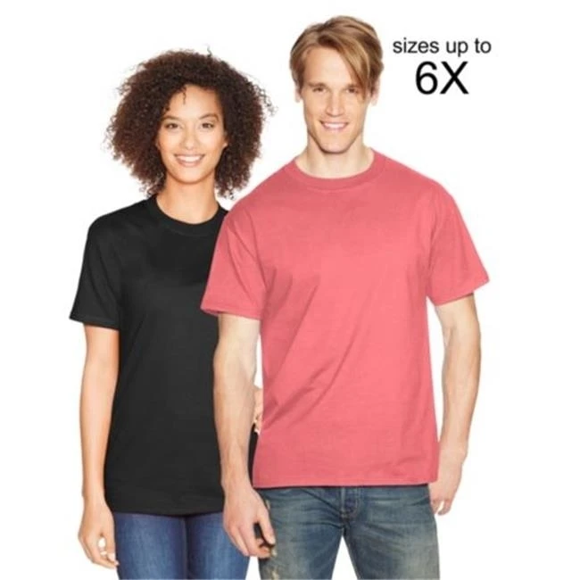 Hanes 78715866969 5180 Beefy T Adult Short Sleeve T Shirt Pink - 2XL