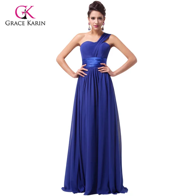 Chiffon One Shoulder Purple Prom Dress