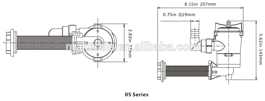 Насос для воды 600 GPH MKBP1-G600-05 3/" 12 В алюминиево-лигносульфонатный комплекс 600GPH номера для засорить погружные бильге насоса 600 GPH / 2271 LPH SFBP1 G600-05