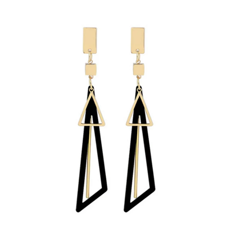 Корейские креативные длинные эффектные геометрические треугольные висячие