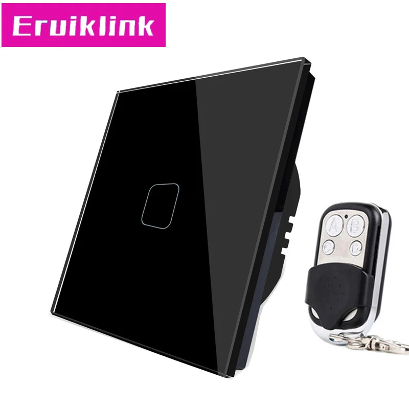 

EU/UK Standard Remote Control Light Switch, 220V RF433 Smart Home 1/2/3 Gang 1 Way Wall Touch Switch With LED Indicator