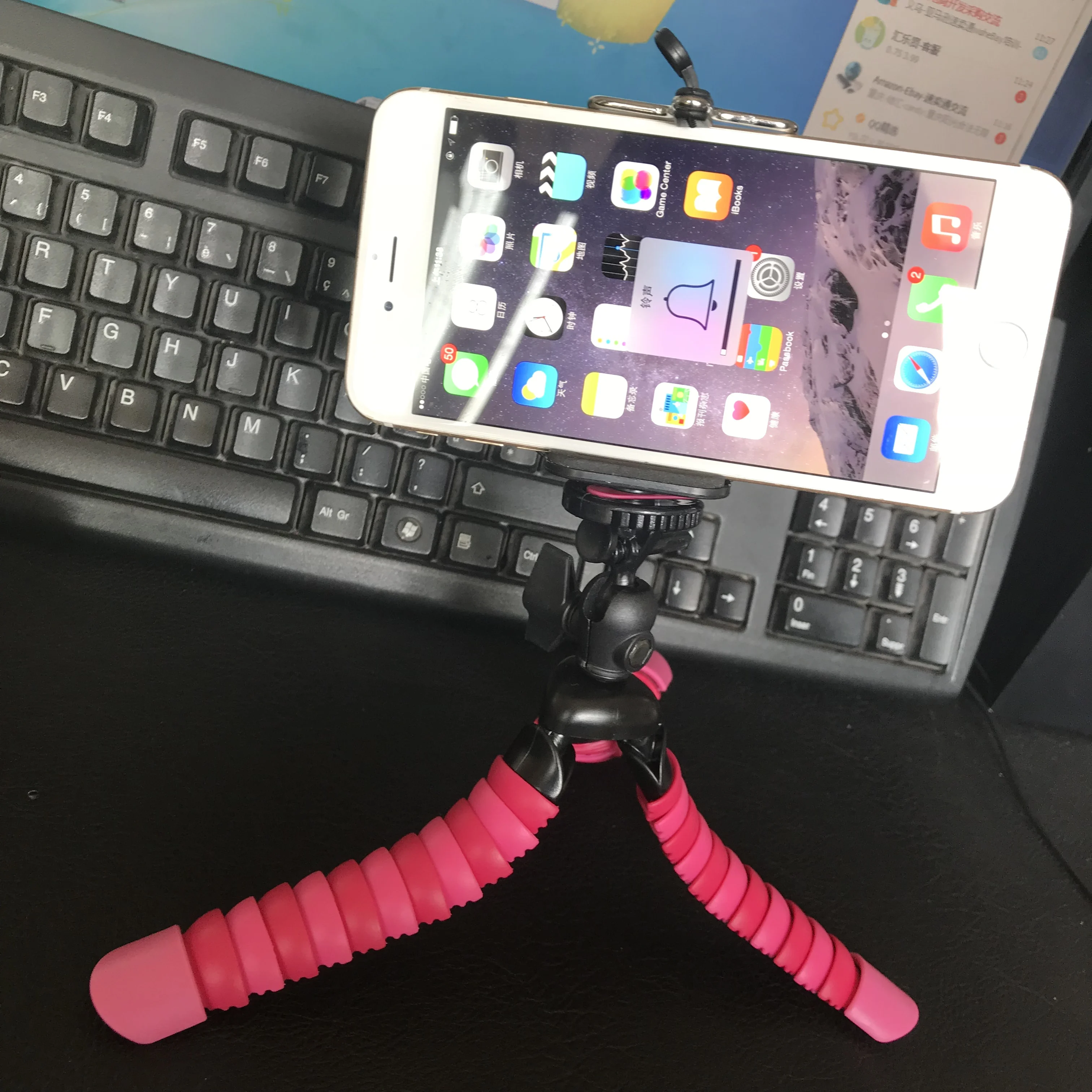 Гибкий Мобильный мини-штатив с осьминогом Gorillapod для iPhone, Canon, Nikon, sony, Спортивная цифровая камера, Настольный Штатив с зажимом - Цвет: pink with clip