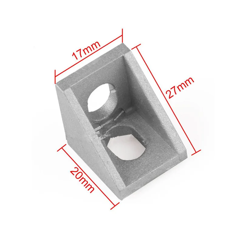 100 шт./лот литой алюминиевый литой угловой кронштейн для V-Slot T slot линейный рельс, 3d принтер, гравировальный станок с ЧПУ