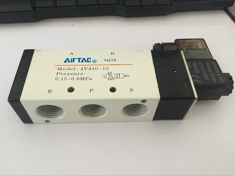 1/2 ''BSP 2 положения 5 портов Airtac воздушные СОЛЕНОИДНЫЕ клапаны 4V410-15 Пневматический регулирующий клапан(4v41015) 24 В dc 12 В 110 В 220 В ac