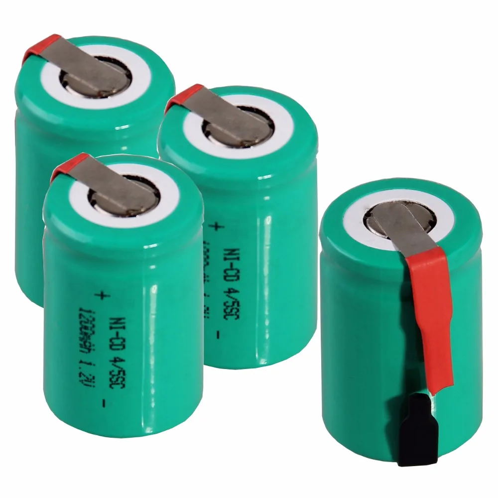 4 pcs 4 5sc 1200mah 1 2v battery nicd rechargeable batteries for
